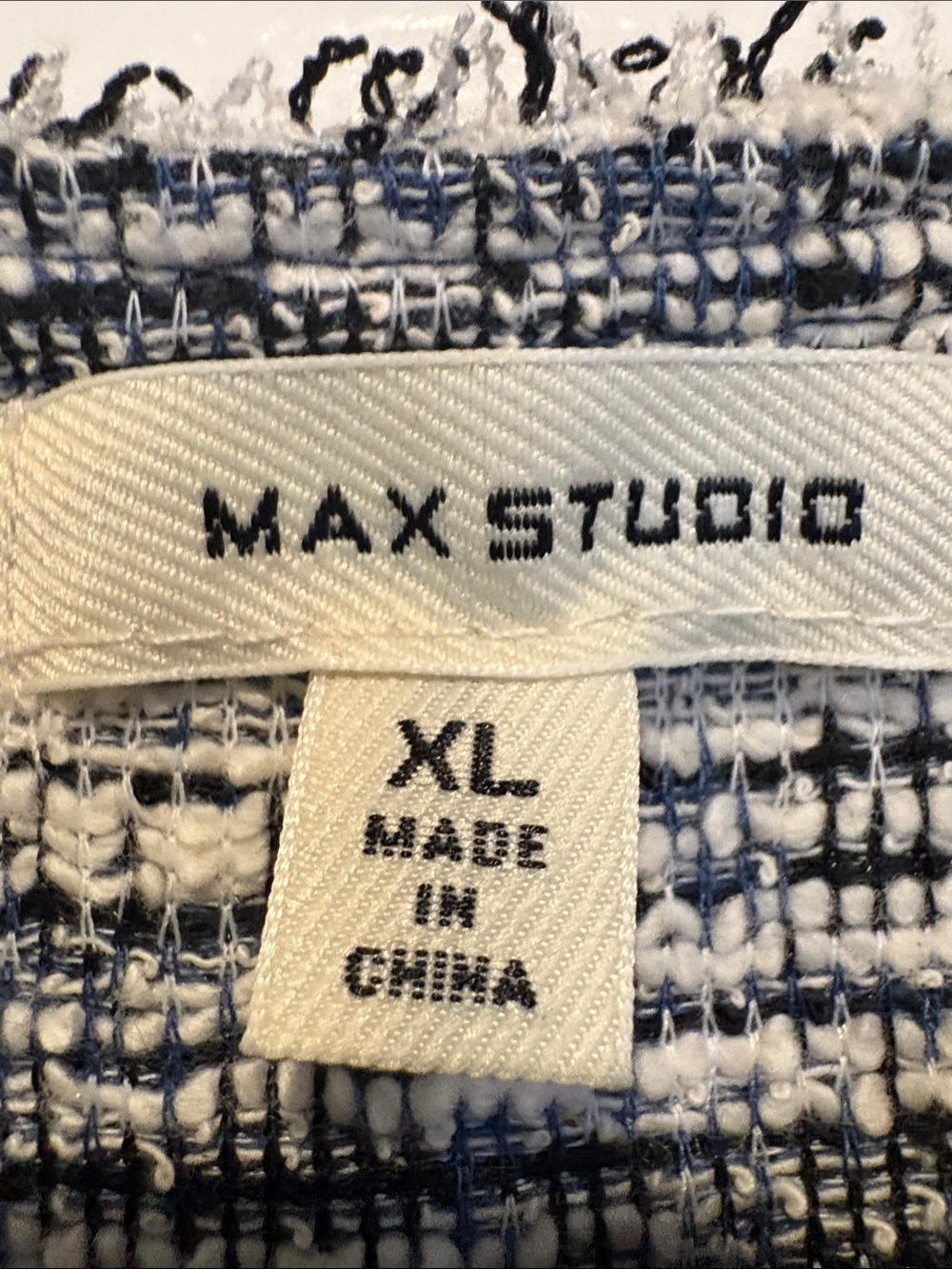 2 piece set Max Studio Navy & White Bouclé Open Jacket with matching sleeves top - Picture 5 of 7